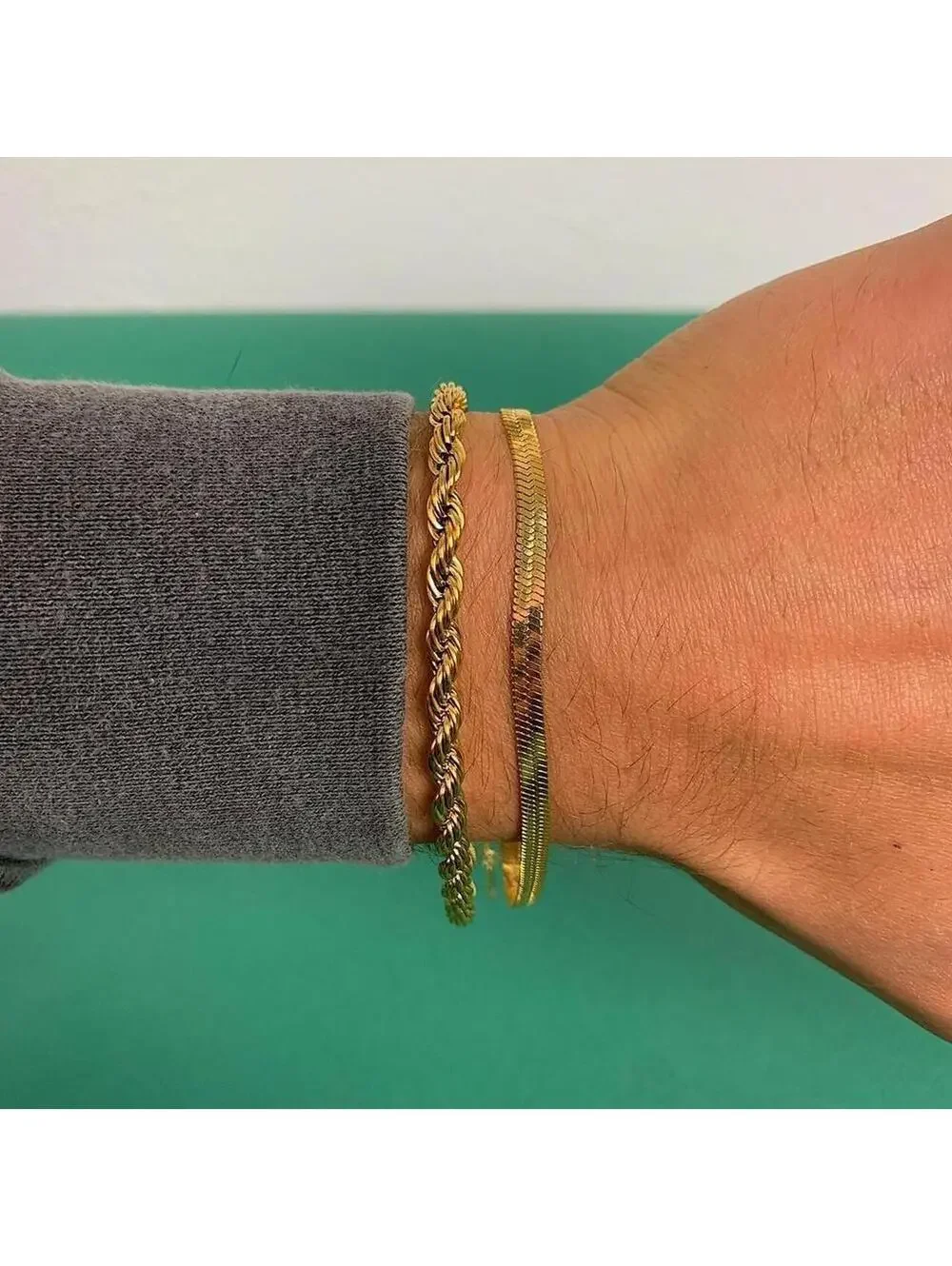 Vintage Y2K Gold Stainless Steel Steel Bracelet